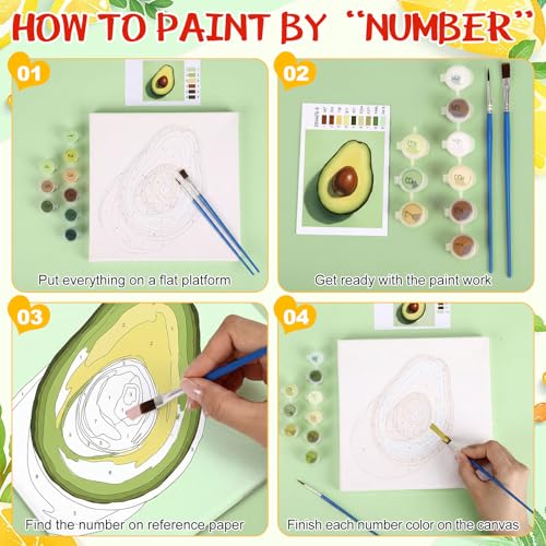 MotiMind 12 Sets Paint by Number Kit for Adults, Fruit by MotiMind - Used condition - Image 5