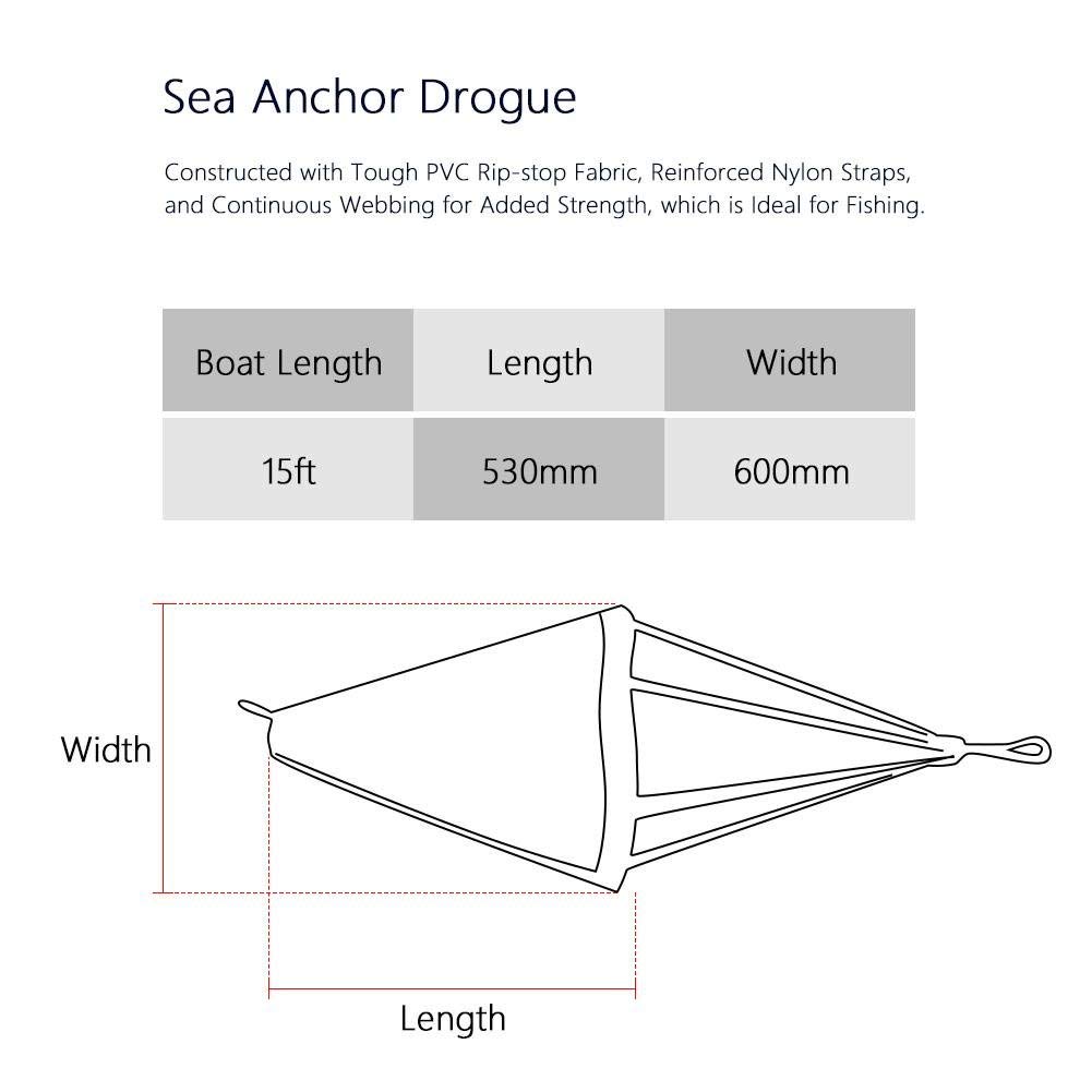 Ancre De Dérive YUANGANG – Sac D'eau En PVC Robuste, 5 Tailles Dispo (S à XL), Pour Kayak, Bateau De Pêche Et Voilier