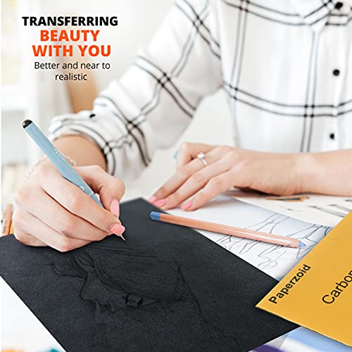 Paperzoid 30-Pack Carbon Paper For Tracing Patterns And Sketches, (8.5X11 Inches) A4 Size #TOP3