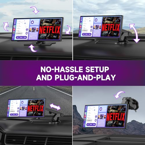 Image of Car Play Screen for Apple CarPlay & Android Auto with 1080P Backup Camera, 10.25 inch IPS HD Smart Screen with OTA, Mirror Link, Bluetooth 5.2, Voice Control, Music Play, GPS Navigation, FM