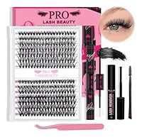 PRO LASHBEAUTY DIY Wimpernverlängerung Kit individuelle Wimpern 280 Pcs Cluster Bindung Siegel, Wimpern Applikator Bürste für Anfänger(30D+40D-9-15mix Kit)