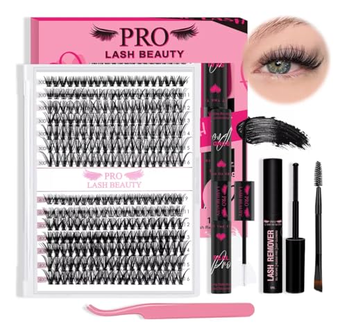 PRO Kit pestanas pelo a pelo kit de extensão de pestanas DIY com 280 peças de cola e vedação de pestanas, removedor de cola de pestanas, aplicador (30D 40D-9-16mix kit)
