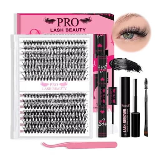 PRO Kit pestañas pelo a pelo Kit de extensión de pestañas DIY com 280 peças de pegamento y sellado de pestañas, removedor de pegamento de pestañas, aplicador (30D+40D-9-16mix kit)