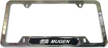 1PC الفولاذ المقاوم للصدأ Mugen JDM ترخيص لوحة الإطار غطاء حامل لسيفيك كروم الرياضة
