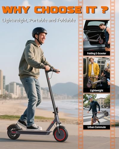 VOLPAM 10Inch Electric Scooter for Adult, Dual Suspension,