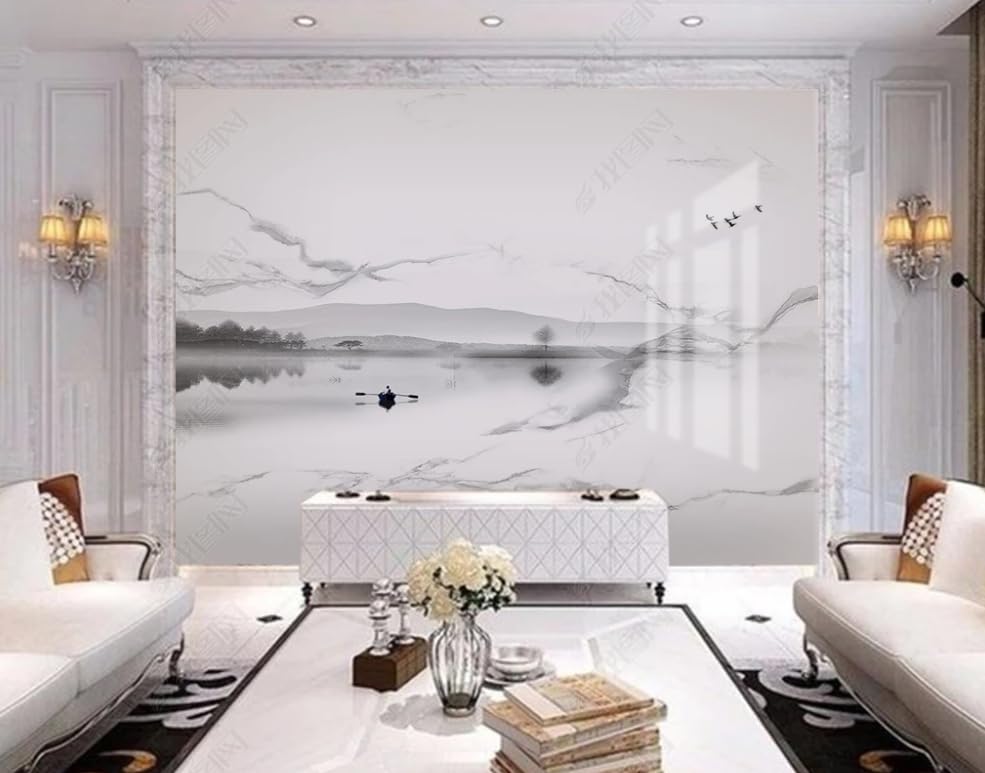 Papier peint intissé paysage marbré grand format décor luxe