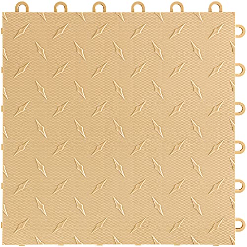 Speedway Garage Floor Diamond Tile, 12 x 12-Inch, Mocha, 10-Piece Set