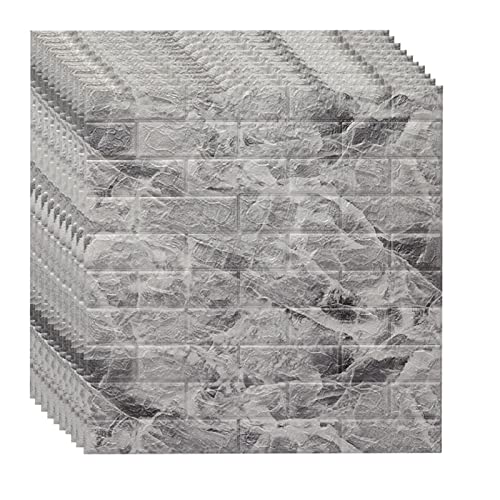 WENNEW 10pcs 3D Papel de Pared de Ladrillo Moderno Impermeable Cover