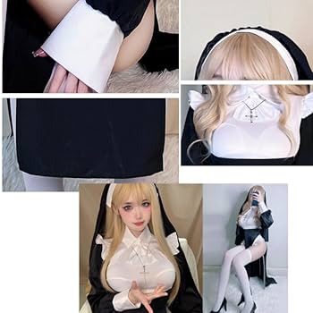 セクシー♡シスター コスプレ衣装 セット♪ ストッキング付き！ハロウィン Amazon.co.jp: シスター コスプレ セクシー 修道女 衣装 6点