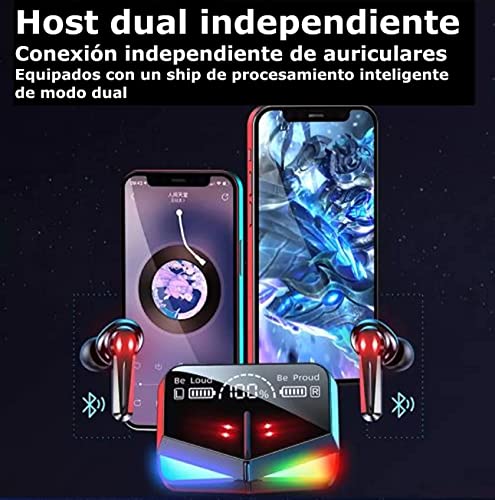 Auriculares Gaming True Wireless impermeables cascos luces LED 3
