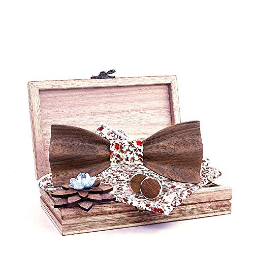 Corbata de moño de madera elegante para hombre miniatura 2
