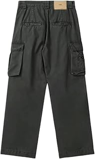 BGFIPAJG Walking Trousers for Men UK XXL Stretch Cargo Pants for Men UK Men's Low Waist Pocket Cargo Pants New Street Loose Straight Tube American Street Mop Casual Fashion Cargo Pants Cargo Pants