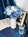 yuagolle Artificial Flowers for Home Decorations: Blue Silk Fake Flowers Bulk Boxed Set, Peony Roses Bouquets with Stems for Table Centerpiece, DIY Wedding, Bridal Shower, Graduation Cap & Tea Party
