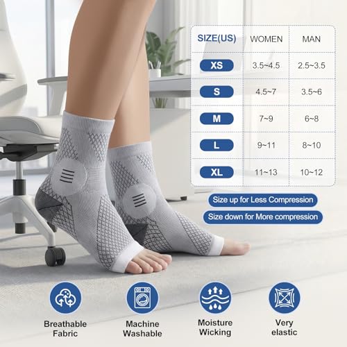 Image of 3 Pairs Neuropathy Socks for Women and Men, Toeless Compression Socks | Toeless compression sleeves for daily wear, shoes, exercise, plantar fasciitis, arch and ankle comfort