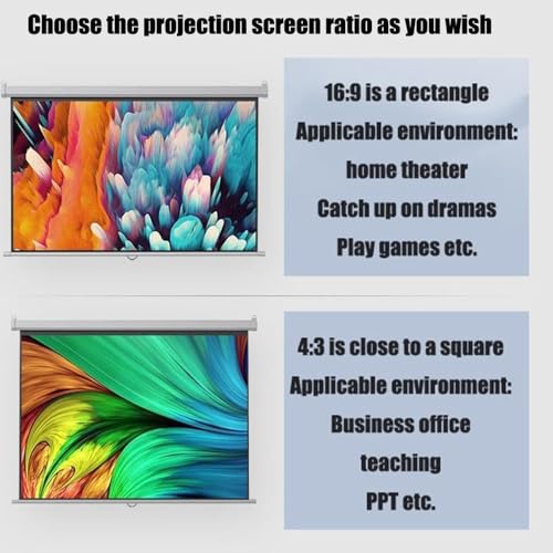 Pantalla de proyector manual retráctil 60 pulg 16:9 miniatura 3