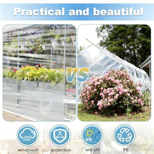 Lonas transparentes de vinilo resistente con bordes reforzados para terrazas 6