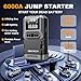 Jump Starter with Air Compressor, 6000A 150PSI Car Battery Jump Starter (10.0 Gas/8.0L Diesel) Battery Jumper Starter Portable 12V Jump Box with Jumper Cables, LED Light, LED Display
