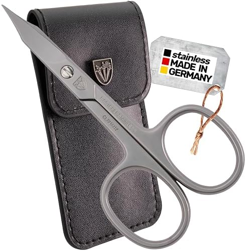 3 Swords Germany - brand quality STAINLESS STEEL INOX CURVED COMBINED CUTICLE & NAIL SCISSORS (1 PIECE) with case for manicure pedicure - nail care by 3 Swords - Made in Germany