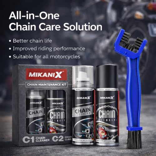 Image of MIKANIX Bike Chain Lubricant and Chain Cleaner Spray with Cleaning Brush for Motorcycle and Bicycle (1000 ml)