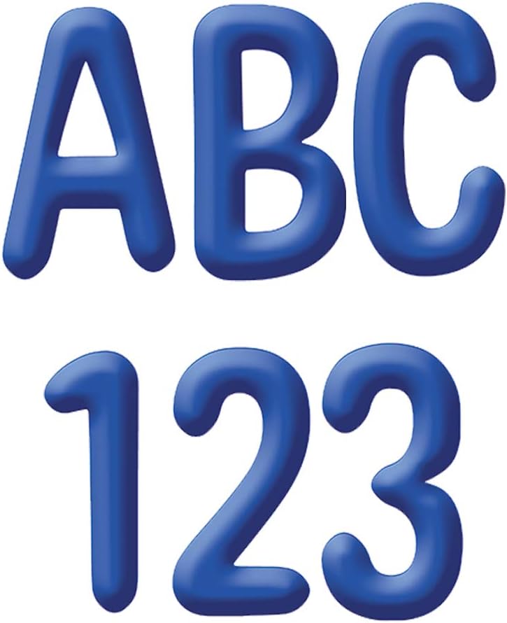 Blue Alphabet and Numbers Bulletin Board and Classroom Decorations, 180pcs, 4'' H
