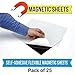 JH Best Crafts Adhesive Magnetic Sheets | Flexible Magnet with Adhesive Backing | 8 x 10 Inch Magnets for Crafts and Pictures | Cut to Any Size | Pack of 25