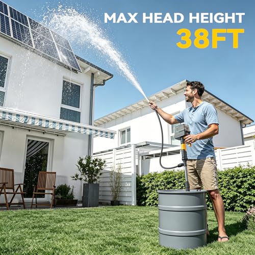 Image of Ecarke 840GPH Cordless Stick Water Transfer Pump Compatible With DeWalt 20V (Tool Only), 38FT, Self Priming, Portable Electric Water Pump with Hose Kit for Pool Garden Basement RV Boat