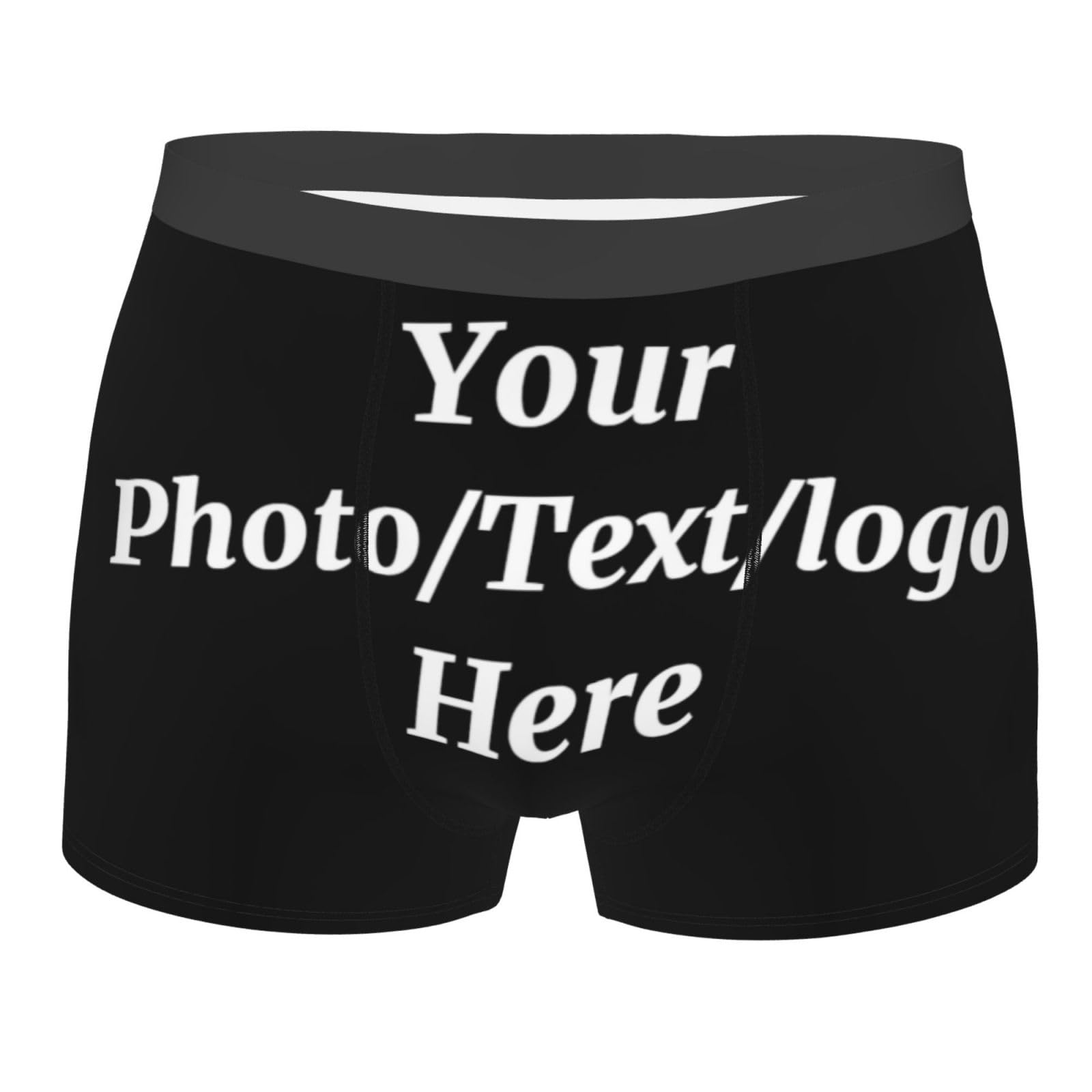 Aooedm Men's Pattern 1 Custom Face Boxer Funny Boxers Briefs Underwear Shorts Underpants With Photo/Text For Boyfriend Husband