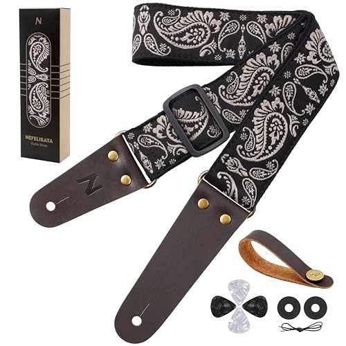 Sangle de guitare anti-glisse avec attaches de sécurité pour guitare électrique