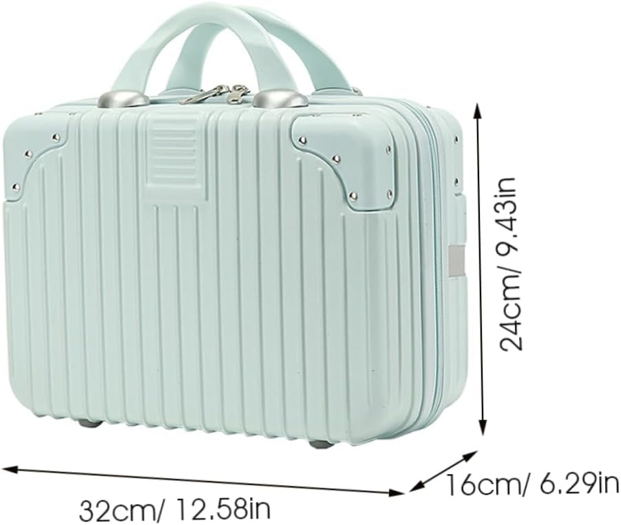jojofuny Cosmetic Suitcase Makeup Box Organized Travel Storage Case for Home and Vanity Retro Mint Materials for Birthdays Anniversaries and Mother Day