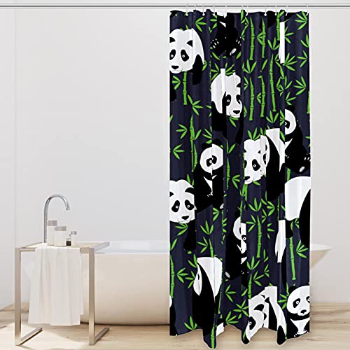 Rideau de douche Panda Gris 183 cm en tissu imperméable - 3