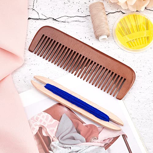 Nbeads Weaving Tool Kit, Including 1 Pc Wood Knitting Looms Shuttle And 1 Pc Wood Weaving Comb Loom Machine Accessories For Diy Craft, Mixed Color #TOP3