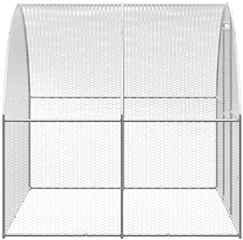 Spacious Galvanized Steel Chicken Coop - Large Outdoor Animal House for Hens, Ducks, Rabbits & Small Pets, Durable Silver Rectangular Hutch, Weatherproof & Secure