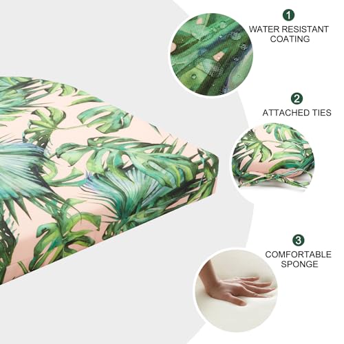 Lovtex Outdoor Chair Cushions 17 Inchx16 Inchx2 Inch Pack Of 4, Patio Cushions For Outdoor Furniture, Water Resistant Round Corner Seat Cushions, Tropical Rainforests thumb #3