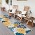 GENIMO 2.5’x8’ Indoor Outdoor Runner Rug for Hallway, Washable Waterproof Bedside Rugs, Non-Slip, Floral Mat Carpet for Patio, Living Room, Bedroom, Balcony, Kitchen, Deck, Porch, Navy Blue