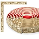 TECDW Bandes décoratives murales flexibles, bandes décoratives murales autocollantes, DIY moulure encadrement, pour armoires, bords de murs, décoration de la maison (Champagne Or, 3 mètres)
