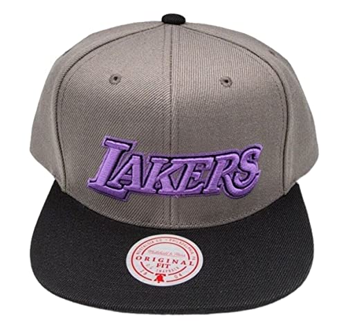 Mitchell & Ness Los Angeles Lakers Gorra Snapback Gris y Púrpura miniatura 1