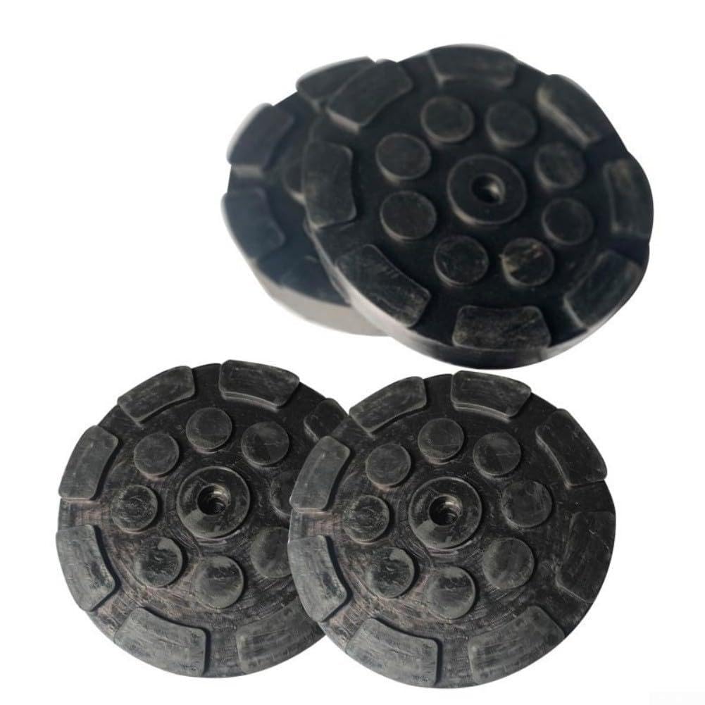 4er Pack Heber-Gummipads als Adapter für Wagenheber, Querprofil verhindert Verrutschen, Schützt Rahmen bis 3 Tonnen Belastung, Langlebiges Gummi, 12cm, Schwarz