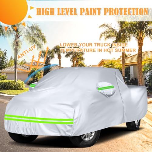 Image of Waterproof Car Covers Replace for 2006-2024 Honda Ridgeline, 6 Layers Silver All Weather Custom-fit Car Cover with Zipper Door & Windproof Bands for Snow Rain Dust Hail Protection