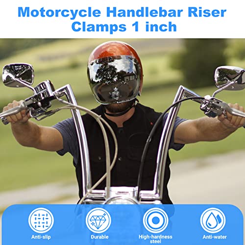 Oxmart Motorcycle Handlebar Riser 1" 26Mm Pointed Riser Clamps Aluminum Extender Head Up Adapter Riser Compatible With Harley Honda Suzuki Atv Dirt Bike (1" 26Mm, Black) #TOP1