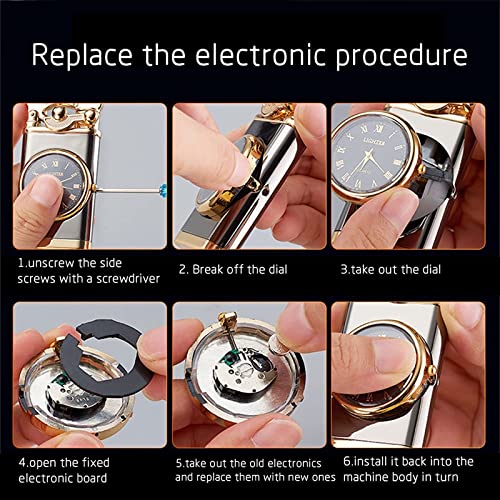 Creative Dial Rocker Arm Inflatable Lighter, Lighter With Electric Watch,Windproof Portable Candle Lighter For Grills Bbq Fireplaces Camping (D) #TOP4