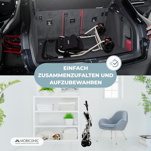 Mobiclinic®, Rollator, Coliseo, Mit großer einkaufstasche und sitz, 21 l, Faltbar leicht, Einkaufswagen,...