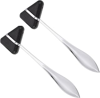 Baluue Double- Headed Plexor 2pcs Triangular Percussion Hammer Tendon Hammer Tromner Reflex Hammer Reflex Percussion Hammer Zinc Diagnostic Hammer