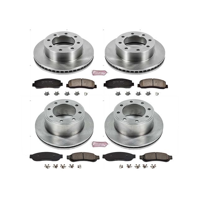 Image of PowerStop Front and Rear Brake Kit for Ford F-350 Super Duty 2010 - Z17 Ceramic Brake Pads & Disc Rotors Replacement, KOE5573