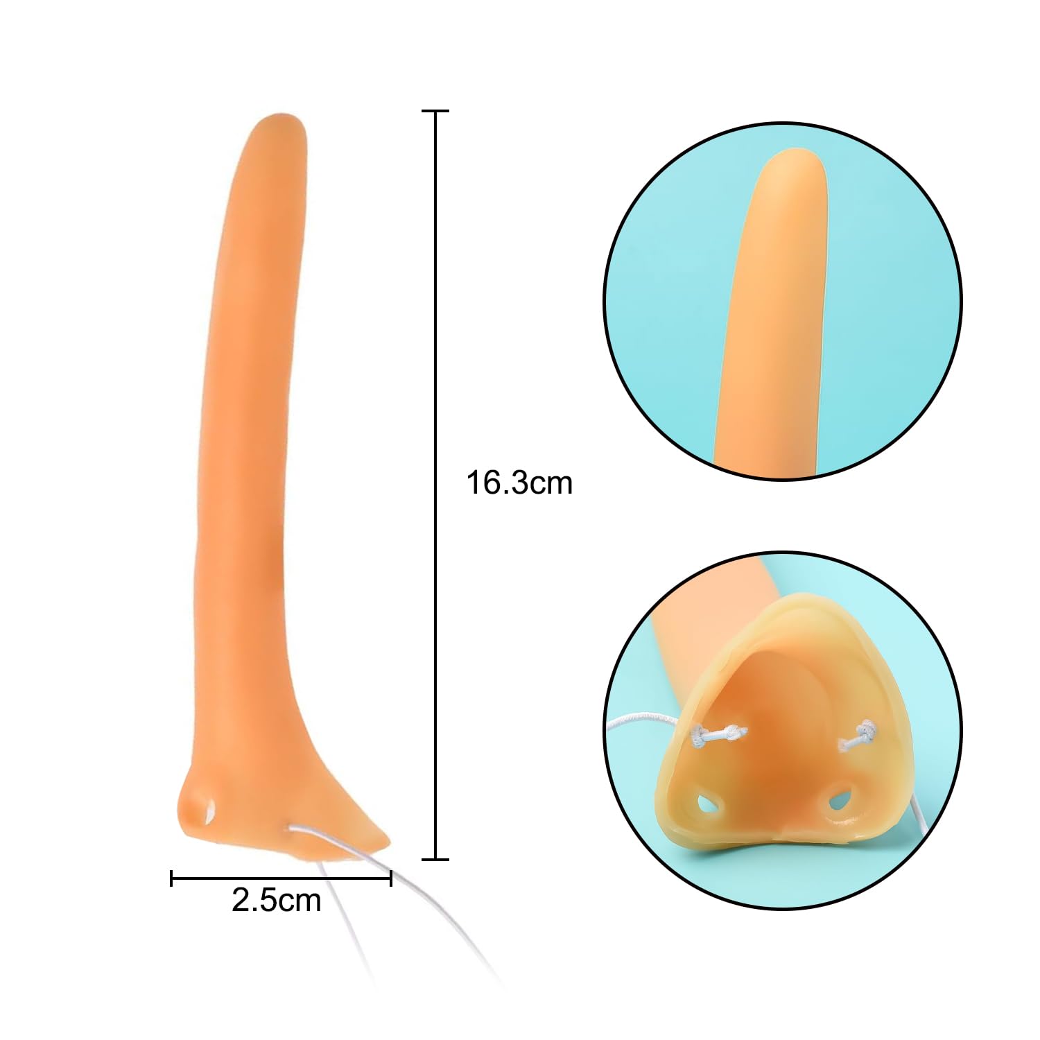 JUFYVO 2pcs Halloween Long Nose Witch Fake Nose Pinocchio Extended Nose Prosthetic Nose Costume Accessories for Halloween Cosplay Party Supplies Props - Image 2