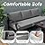 ALAULM Aluminum Patio Furniture Set with Coffee Table Rectangular?5-seat Outdoor Sectional Furniture w/5.1" Cushions?Patio Conversation Set for Porch, Backyard, Poolside-Grey