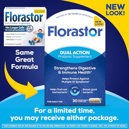 image for Florastor Probiotics for Digestive and Immune Health, 30 Capsules, Pro