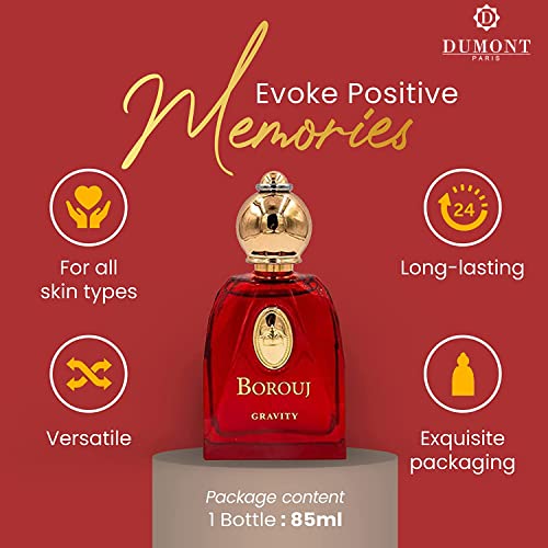 Dumont Cologne For Men And Women, Long Lasting Fragrance, With Agarwood, Vanilla Wood Body Spray, Musk Perfume, Ladies Perfume, Travel Size Perfume, Borouj Gravity 85Ml #TOP2