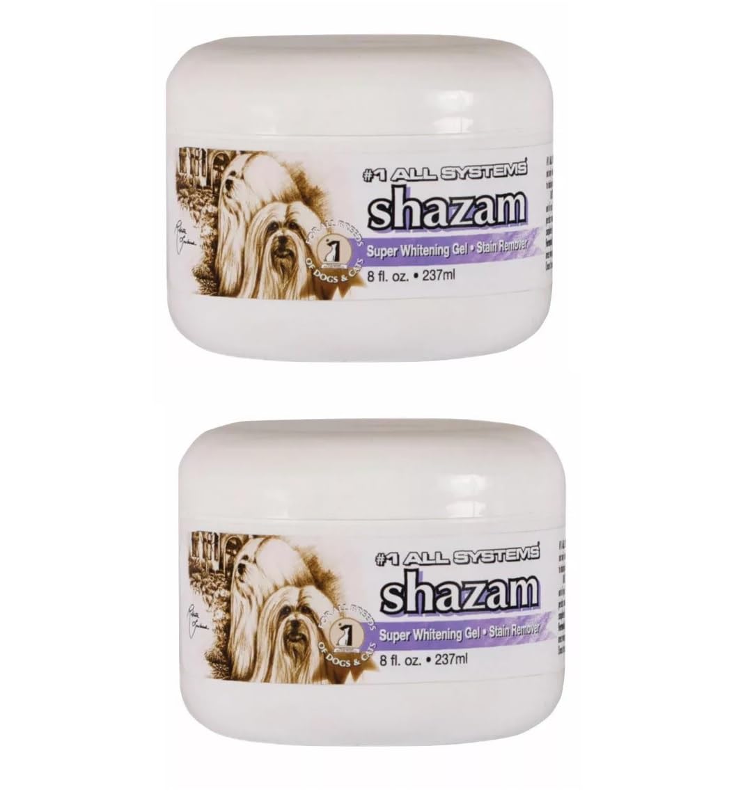 Dog Coat Super Whitening Gel 8oz Maximum Strength Tear Stain Remover Concentrate (2 Jars)