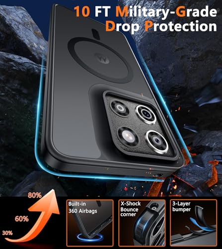 Image of FNTCASE for Motorola Moto G-Stylus-5G-2025 Case: Moto G Stylus 2026 Case Magnetic Translucent Matte Shockproof Slim Phone Cover - Military Grade Drop Proof Hard Back Anti-Fingerprint Protective Case