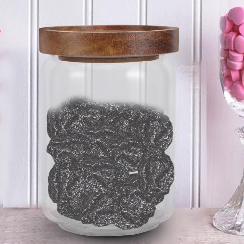 Tarro de cristal de 640ml con tapa de madera para café y alimentos secos 5